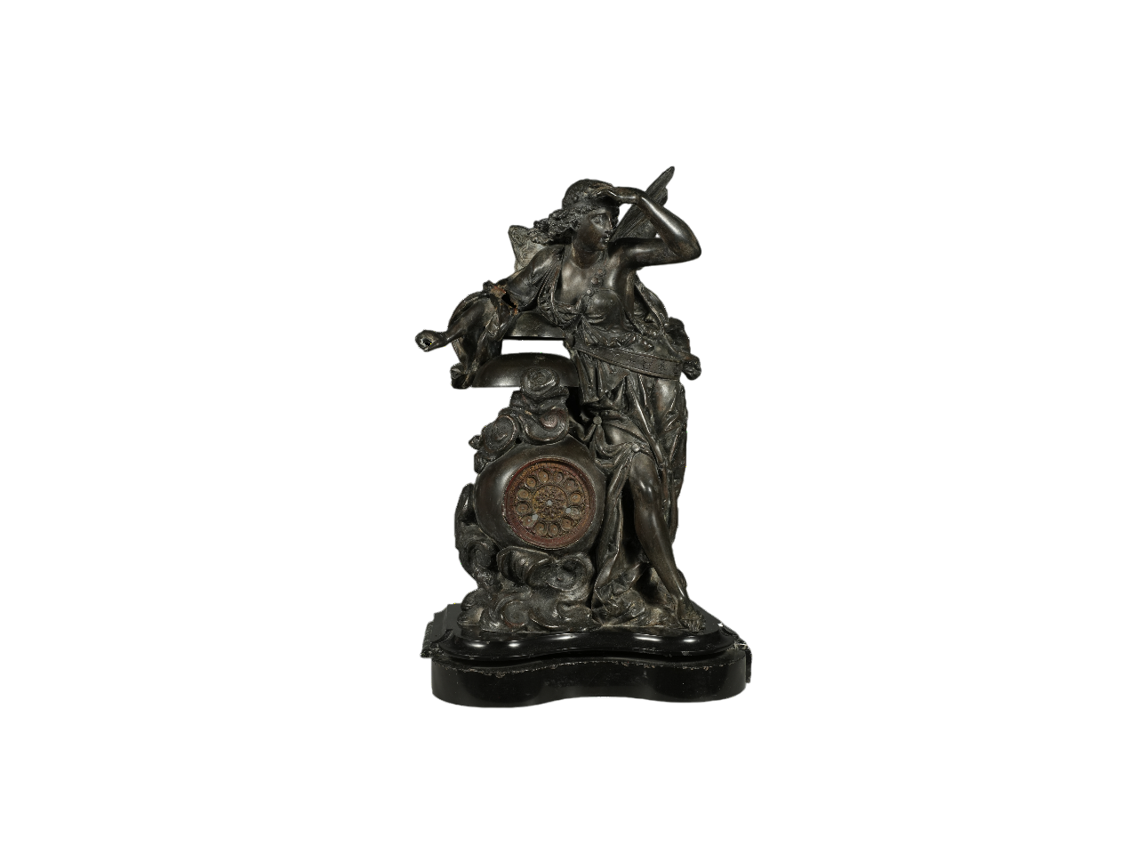  Table clock. Bronze. 60 x 40 cm.Unknown author.